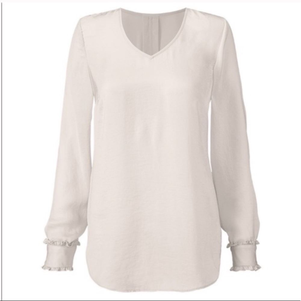 NWOT CAbi long sleeve Blouse off white style 3768